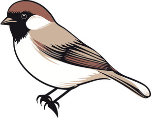 Obraz premium Sparrow in Abstract Nature Design Sparrow Flying Above Mountains