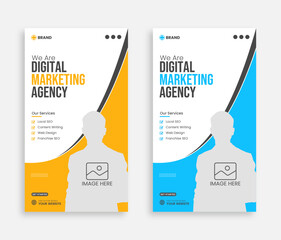 Vertical marketing agency Social Media post and instagram stories template.