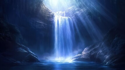 Mystical waterfall landscape image