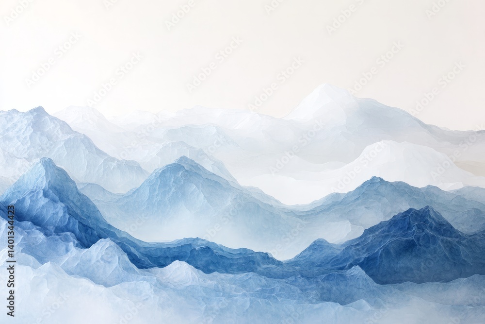 Poster surreal ocean waves with textured grain effect in abstract landscape