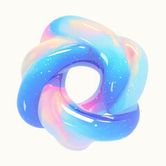 Obraz premium Colorful abstract knot design with smooth, glossy texture, ideal for creative projects.