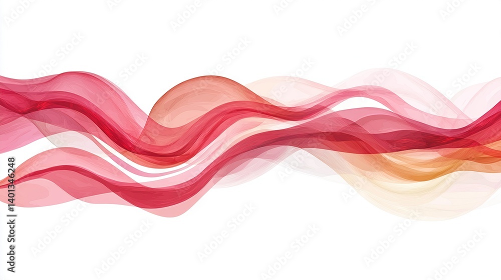 Poster white background with colorful wave on one side, white background on other