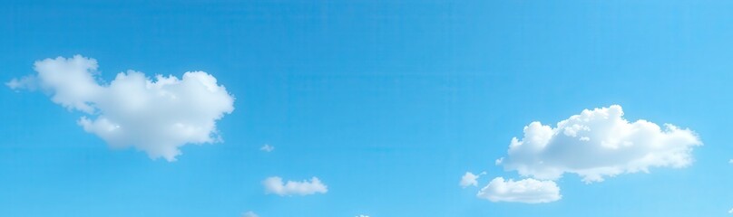 Beautiful blue sky with fluffy white clouds. Perfect for summer backgrounds.