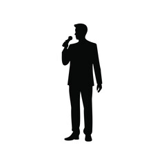 silhouette, business, people, person, black, illustration, vector, businessman, gun, shadow, business man, music, one, boy, profile, suit, body