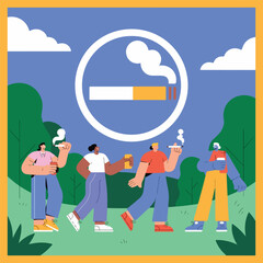 Obraz premium Healthy Lungs vs. Smokers Lungs, Quit Smoking Symbol, Tobacco-Free Future, Anti-Smoking Vector, World No Tobacco Day, Health Awareness Design, Solid Color Illustration