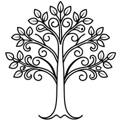 black and white tree