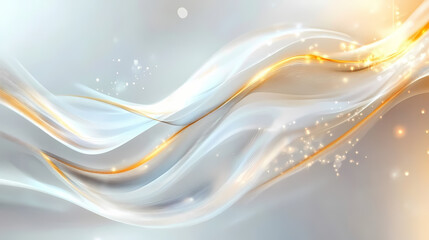 Abstract golden and silver waves of light creating a rippling effect. Mirage Silk. Illustration