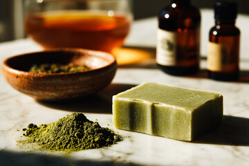 Savon naturel artisanal au thé macha