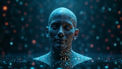 Concept of digital identity and online anonymity — a hidden persona navigating cyberspace, highlighting cybersecurity, privacy, data protection, and the question of "Who am I?" in the virtual world.