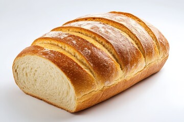 Loaf of sliced bread isolated on white background 