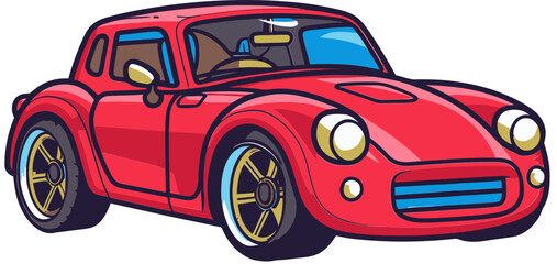 Blue Sports Car with Clean Design Custom Sports Car with Unique Hood Scoop