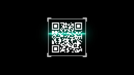 QR code for payment. Scan qr code icon with laser. Isolated on black background. Barcode scanner, QR code Futuristic barcode quick code scanning Bar. - Powered by Adobe