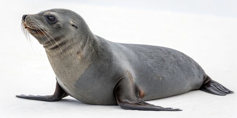 Naklejka premium gray-seal isolated on white background