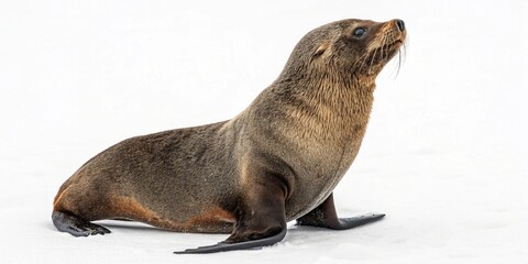 Subantarcticfur Seal Isolated White Background