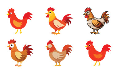 A chicken set illustration of  featuring a rooster, with word art of a hen bird silhouette and a cock. This vintage engraving showcases isolated chicken illustrations in an ink