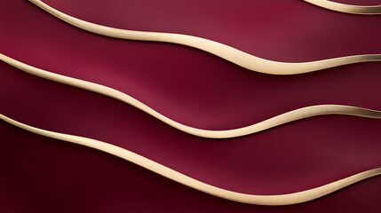 Modern invitation background featuring thin, interwoven lines in rich burgundy and matte gold, creating a luxurious and timeless feel. Timeless Weave. Illustration