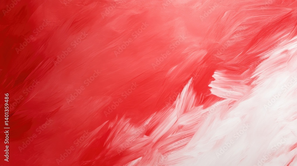 Poster Abstract Red and White Paint Strokes Impasto Style High-Resolution Diagonal Composition Textured Brushstrokes Dynamic Movement Background Vibrant Red Hues Ideal for Website Design