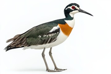 Obraz premium Lapwing on isolated white background close-up. high detailization.