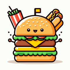 hamburger vector illustration