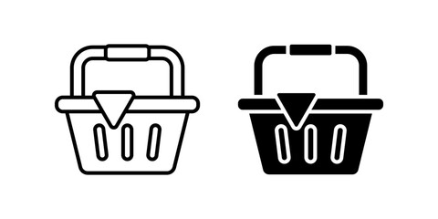 Basket icon set. for mobile concept and web design on white background