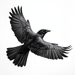 Naklejka premium raven on isolated white background close up. high detailization.