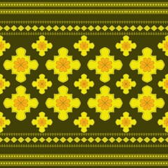 seamless pattern with golden flowers