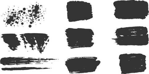Black Paint Splatter Texture - Dirty Grunge Stains Vector Illustration