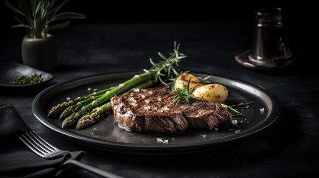 Gourmet plated dish closeup restaurant style