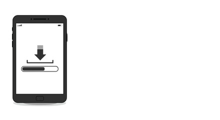 Mobile phone displaying download progress