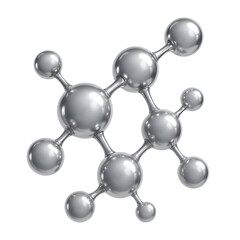 A highly detailed and photorealistic molecular structure on a pure white background