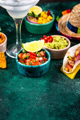 Cinco de Mayo concept with traditional Mexican food