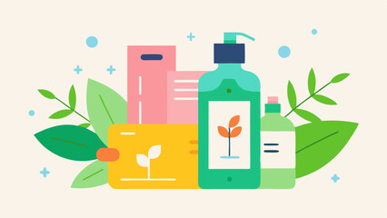 Organic Beauty Products A digital coupon featuring natural beauty products like lotions and shampoos highlighted with botanical elements promoting organic choices.