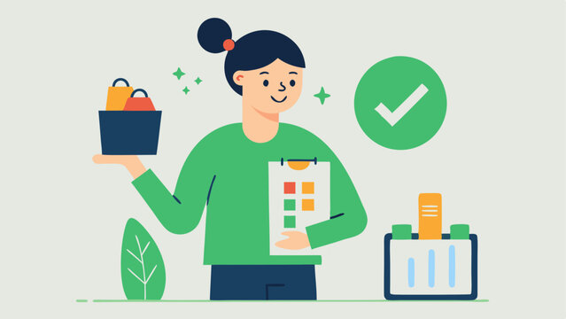 Positive Impact Chart A shopper holding a pamphlet that features a chart illustrating the environmental benefits of using energyefficient appliances over time.