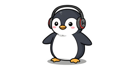 Fototapeta premium Winter Penguin Cartoon Bird Animal Vector Illustration