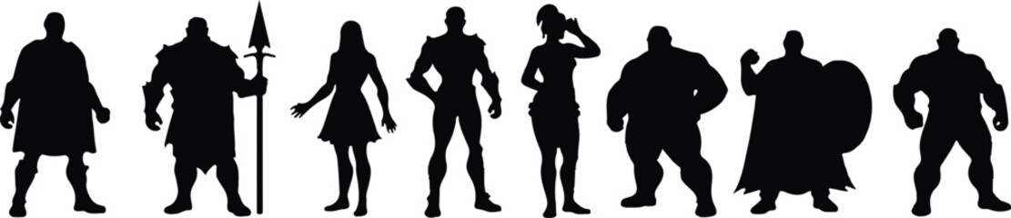 Roman Knight Silhouettes Set - Vector Warrior & Soldier Pack for Logos and Branding