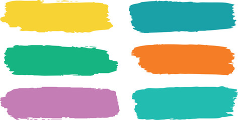 Colorful Watercolor Brush Strokes & Paint Blots Set - Hand Painted Textures, Artistic Splatters, Isolated Circles on White Background