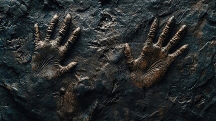 A close-up view of handprints with visible simian lines, highlighting their distinct patterns