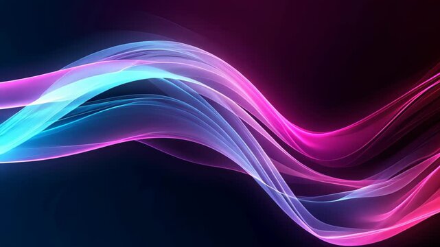 Vibrant Pink and Blue Neon Waves on a Dark Background: Perfect for Modern Design and Festive Modern Occasions