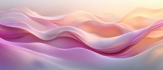 Soft pastel waves flowing across serene digital dune landscape