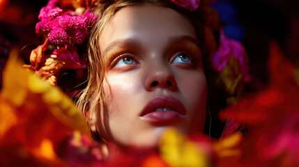 Closeup of Natural Beauty in Autumn Flowers.