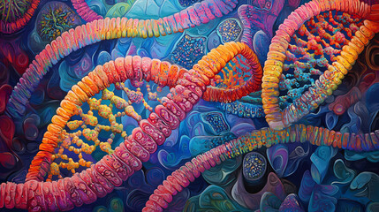 interpretation colorful dna tapestry