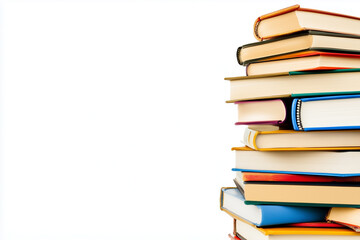 Colorful Books Banner with Copy Space &ndash; White Background Mockup for Education, Blog & Branding