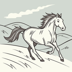 A horse running towards