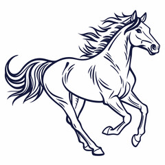 A horse running towards