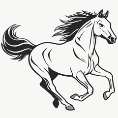 A horse running towards