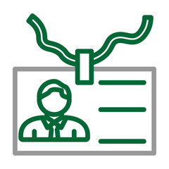 Student ID Vector Line Dark Green Grey Icon Design