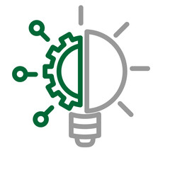 Innovation Hub Vector Line Dark Green Grey Icon Design