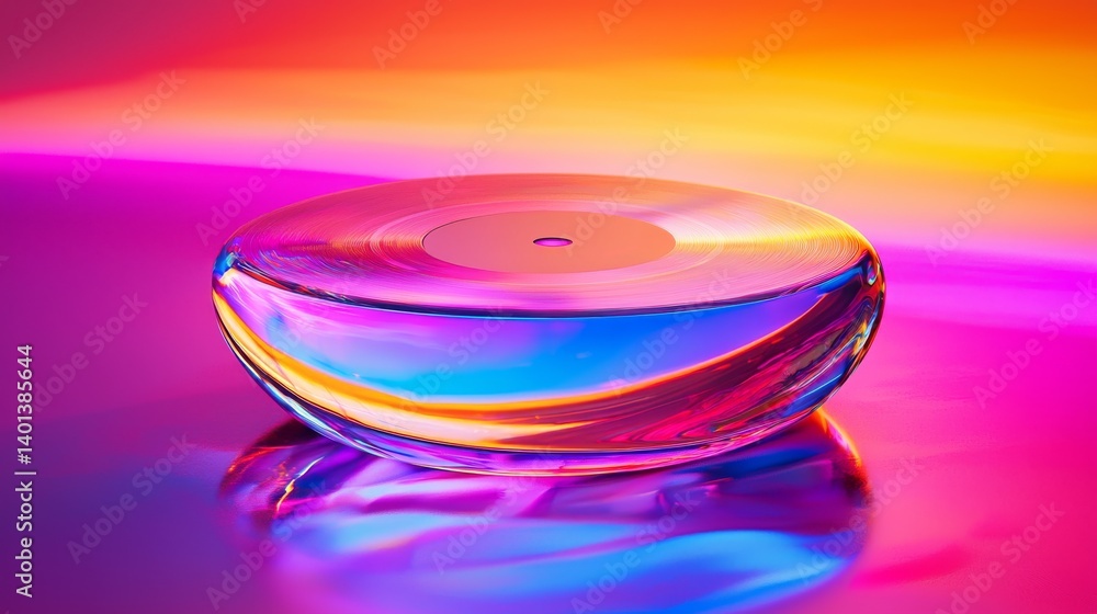 Aufkleber a vibrant glass object reflecting colorful light patterns and enhancing visual appeal.