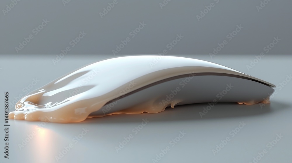 Poster abstract design featuring a smooth, flowing shape with glossy texture and warm tones.