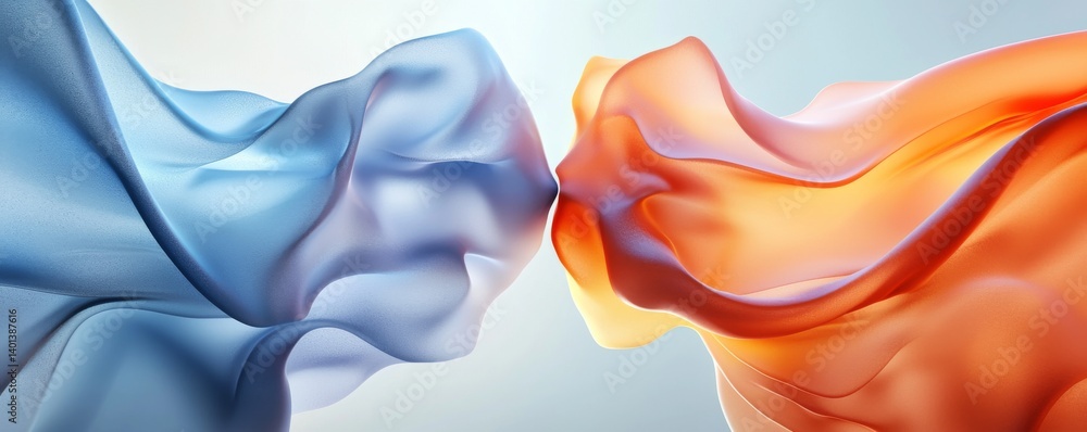 Poster abstract fabric colors blend seamlessly, creating a visually striking composition.